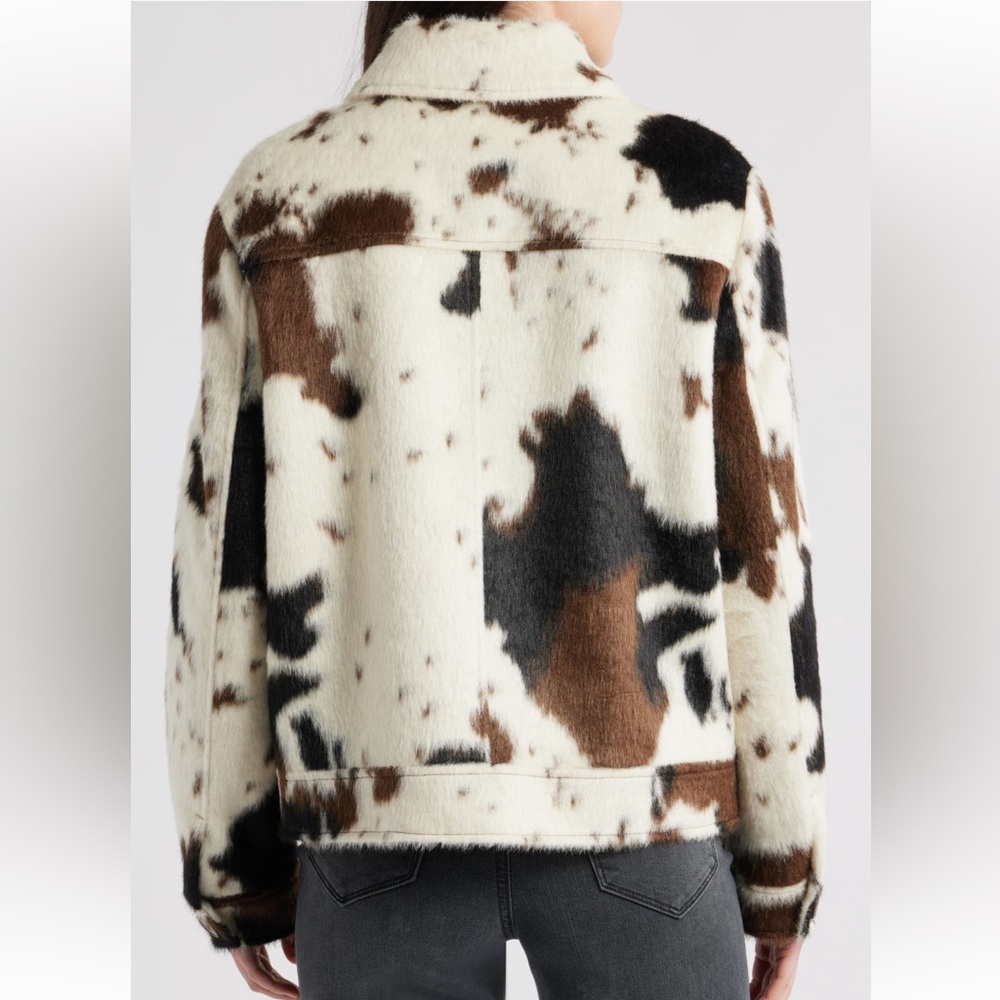 Bernardo Cow Print Faux Fur Jacket - Picture 4 of 7